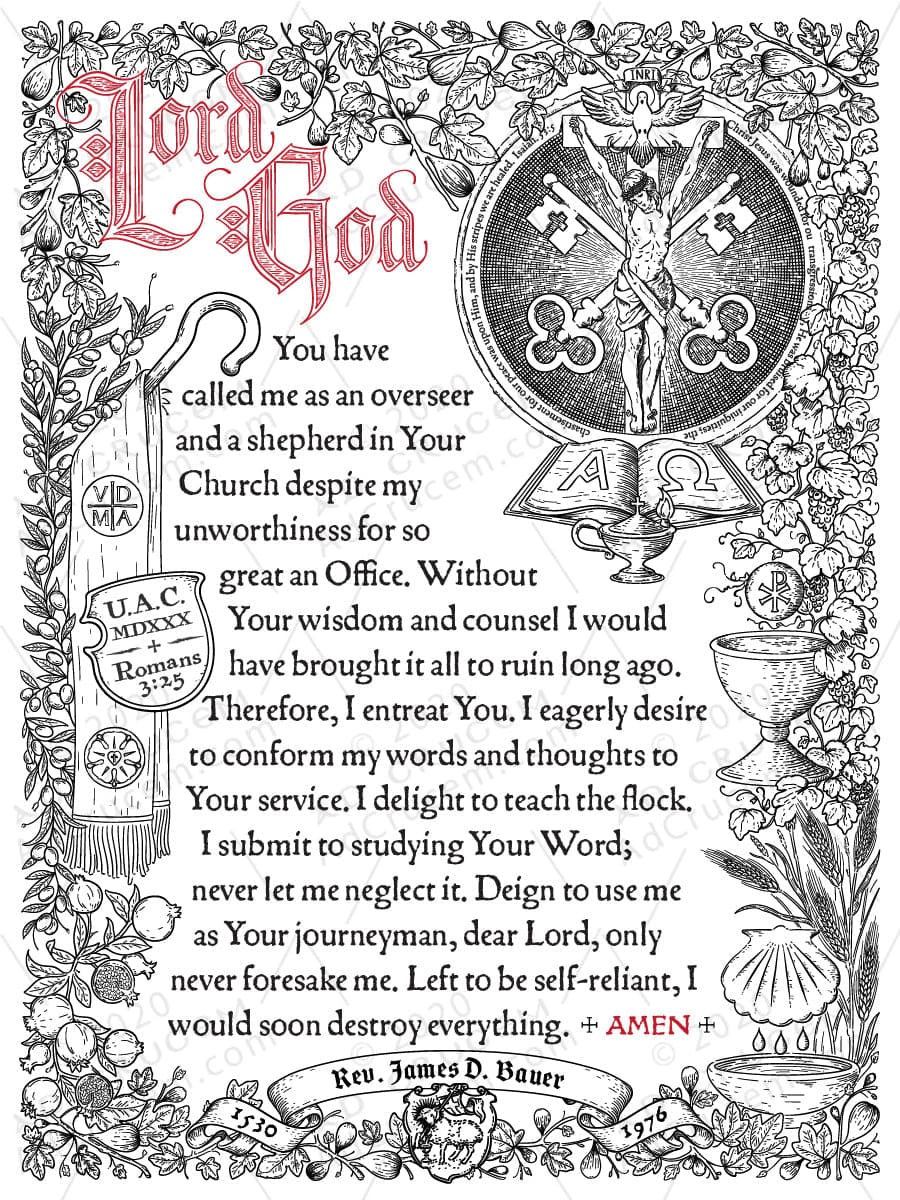 Ad Crucem Personalized Sacristy Prayer Poster