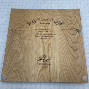 Ad Crucem Personalized Recognition Wood Plaque - Luther Rose OR Trinity Symbol