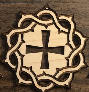 Ad Crucem Crown of Thorns Engraved Ornament