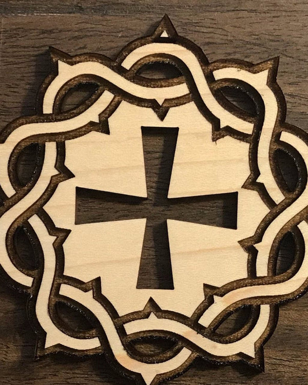 Ad Crucem Crown of Thorns Engraved Ornament