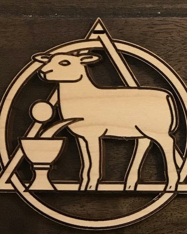 Ad Crucem Agnus Dei Engraved Ornament