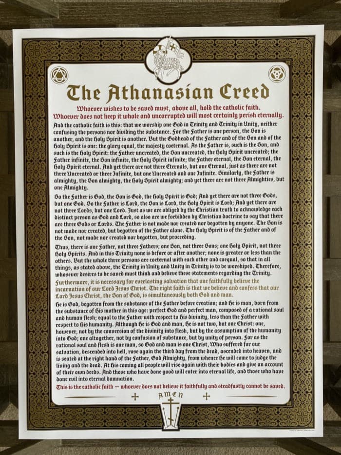 Ad Crucem - Athanasian Creed Poster