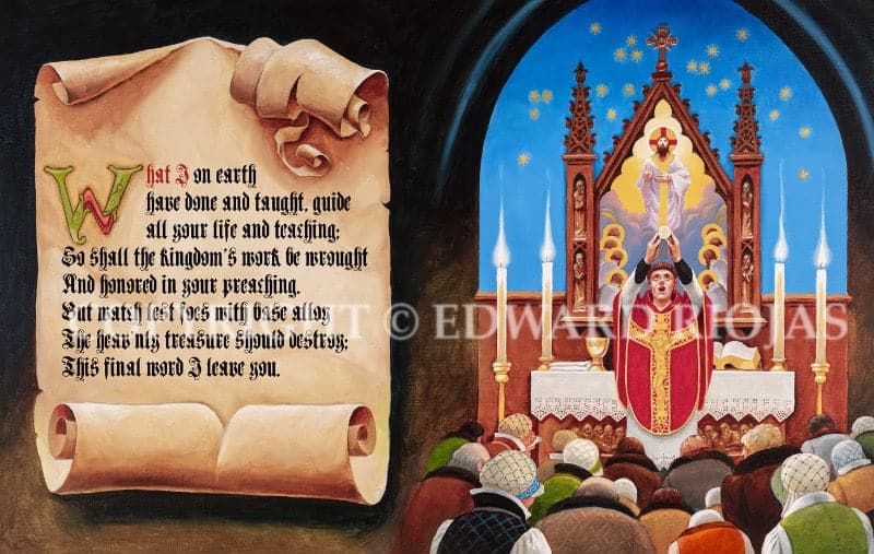 Ed Riojas Dear Christians Eucharist Spread