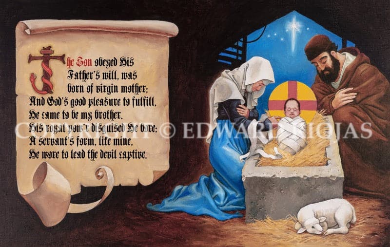 Ed Riojas Dear Christians Nativity Spread