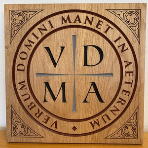 Ad Crucem VDMA Solid Wood Engraved Plaque