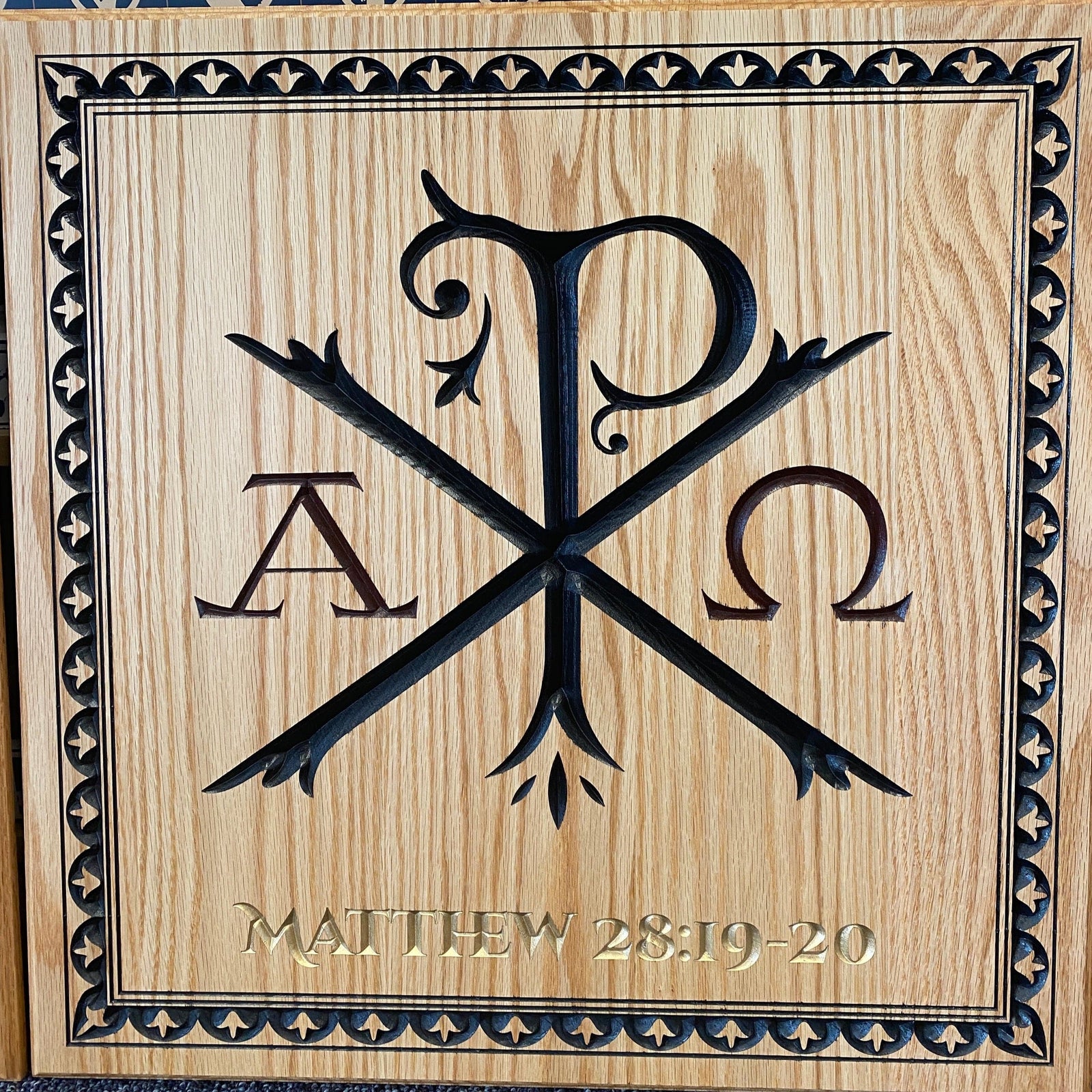 Ad Crucem ChiRho Alpha Omega Plaque