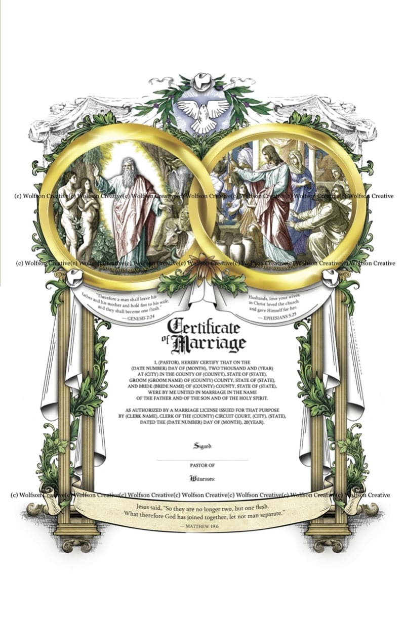 Wolfson Marriage Certificate (unlimited Printing) - Recipient