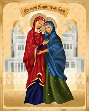 Ad Crucem Icon - Visitation of Mary and Elizabeth Rectangular