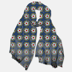 Ad Crucem Luther Rose in Blue Pashmina Scarf