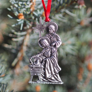 Christmas Pewter Nativity Ornament