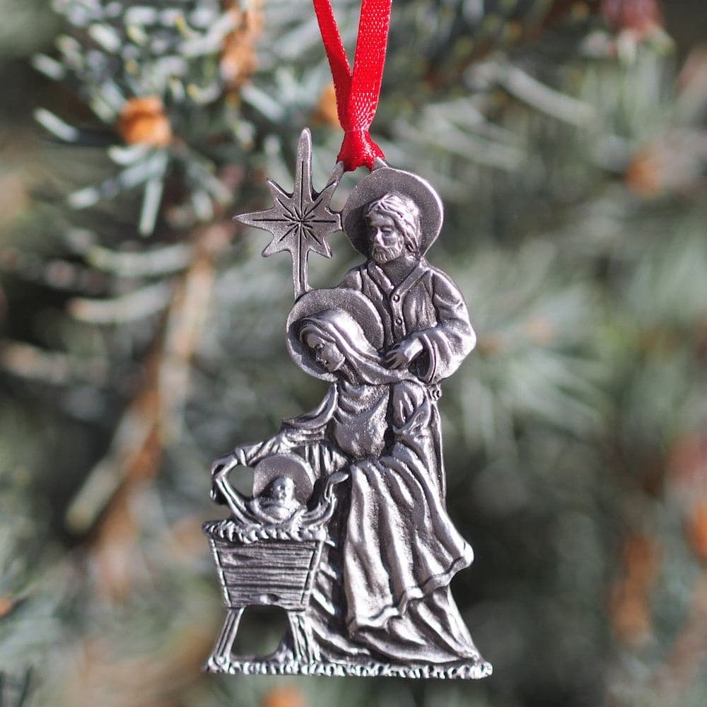 Christmas Pewter Nativity Ornament