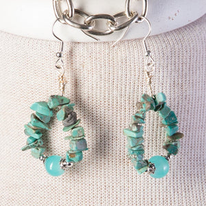 Jennifer’s Turquoise Chip Filigree Cross and Earring Set