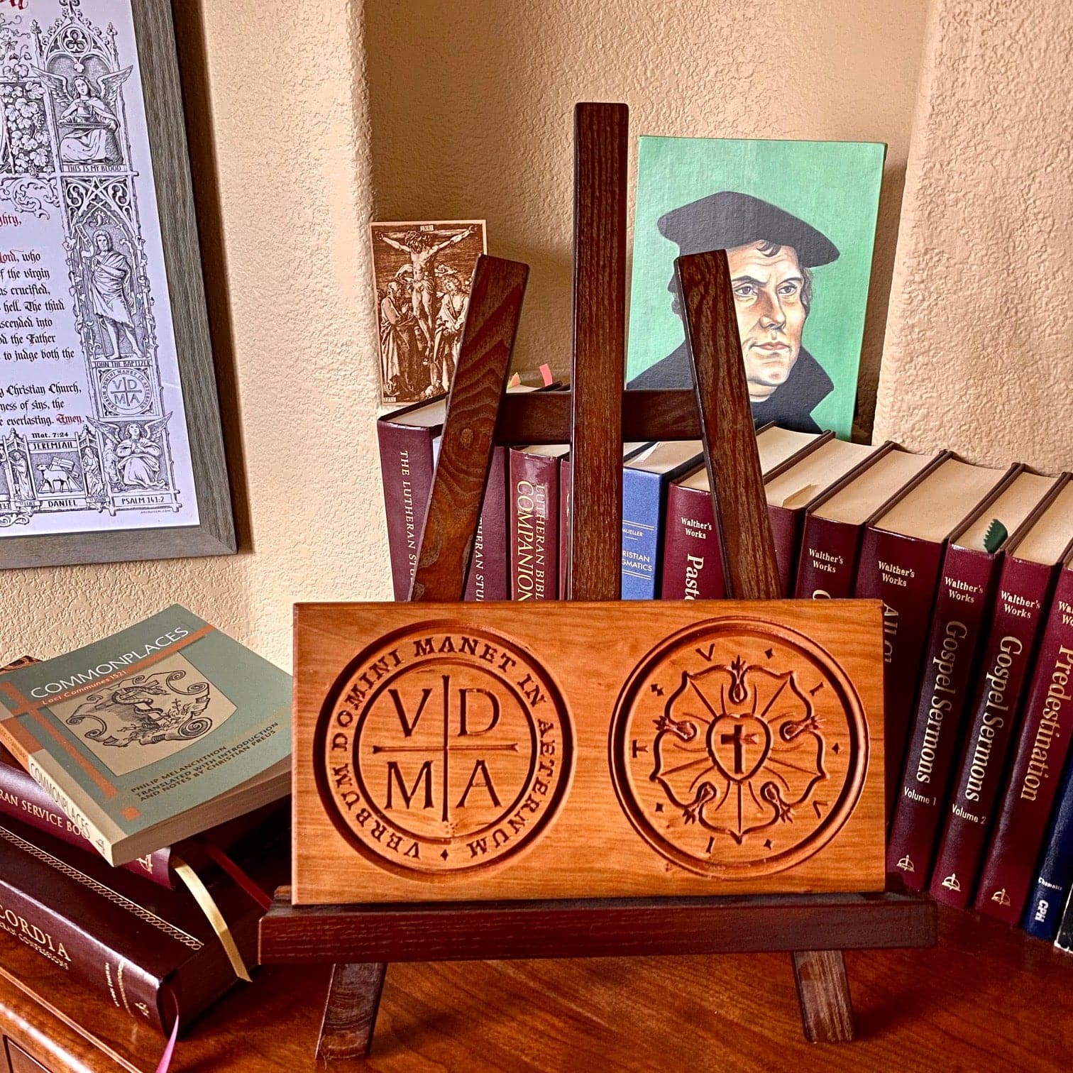 Ad Crucem VDMA and Luther Rose Plaque Laser Engraved