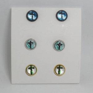 Kelly's Cabochon Cross Stud Earrings