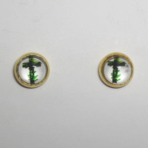 Kelly's Cabochon Cross Stud Earrings