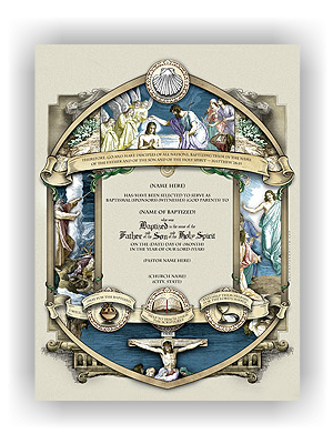 Wolfson Congregational Baptismal Certificate (unlimited printing) - Sponsors