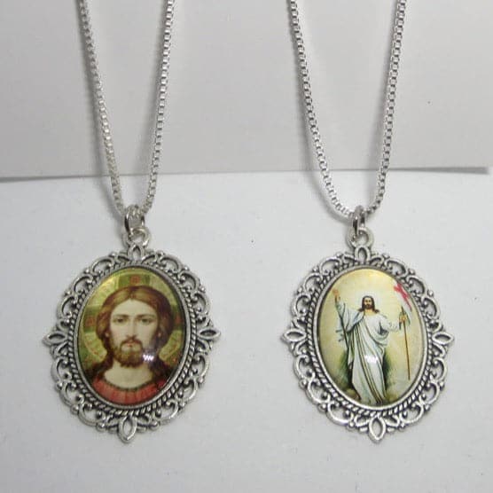 Kelly's Christ / Resurrection Necklace - Silver tone - Ad Crucem
