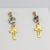 Kelly's Gold Cross and Cloisonne Earrings