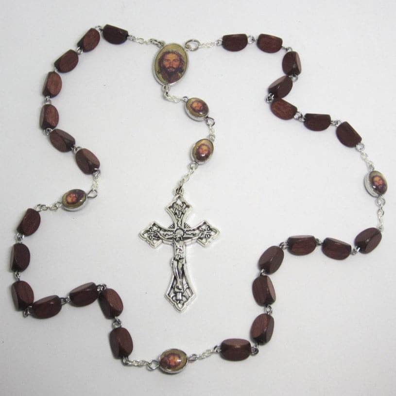Kelly's Face of Christ Wood Prayer Beads