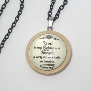 Kelly's "Psalm 46" necklace