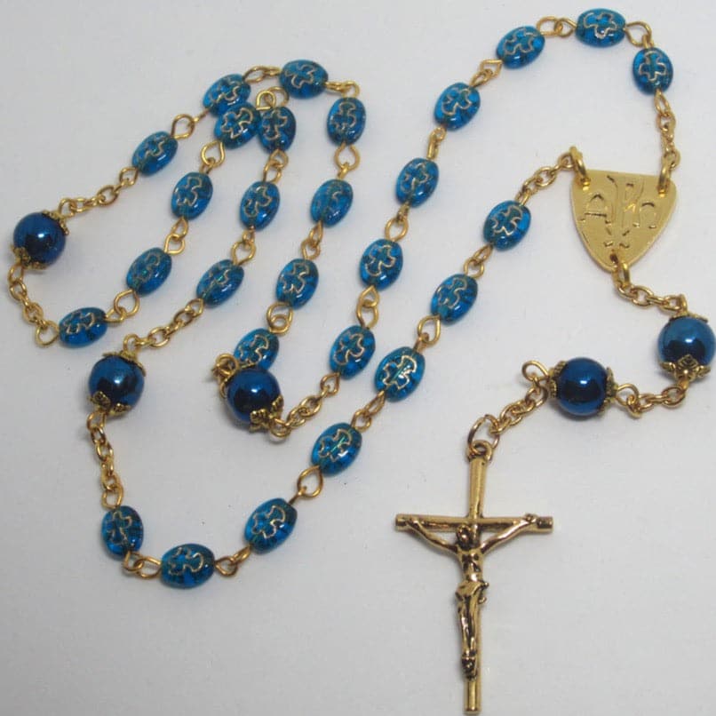 Kelly's Teal and Gold Prayer Beads