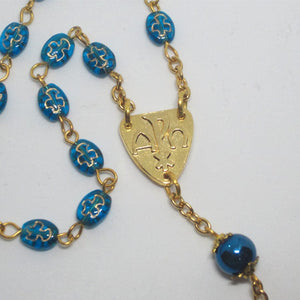 Kelly's Teal and Gold Prayer Beads